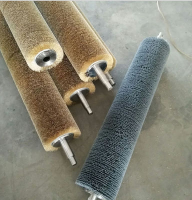 Nylon Stainless Steel 1300mm Cylindrical Roller Brush For Surface Treatment