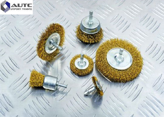 4" 100mm Crimped Wire Wheel Brush With Shank Stainless Steel Brass Coated