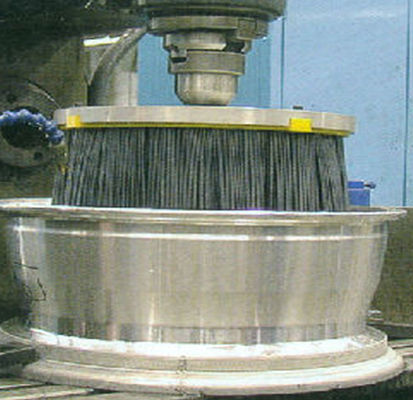 Deburring brush for CNC milling machine Glue-injected abrasive wire disc brush for polishing automobile wheels
