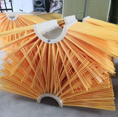 Yellow Nylon 500*900mm Semicircle Combination Brush Roller For Shot Blasting Cleaning Steel Machine Brush Roller Brush