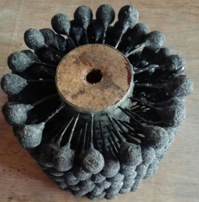 Soft Grinding Stone Ball Head Brush Wood Core  For Cylinder Polishing And Deburring