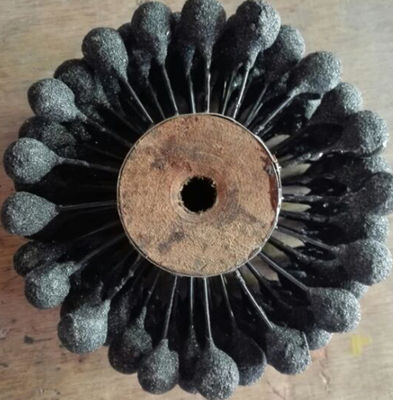 Soft Grinding Stone Ball Head Brush Wood Core  For Cylinder Polishing And Deburring