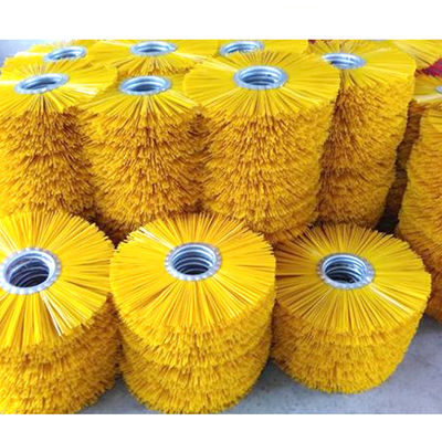 Steel PP Road Sweeper Front Brush , Tractor Wafer Broom 8mm Pin